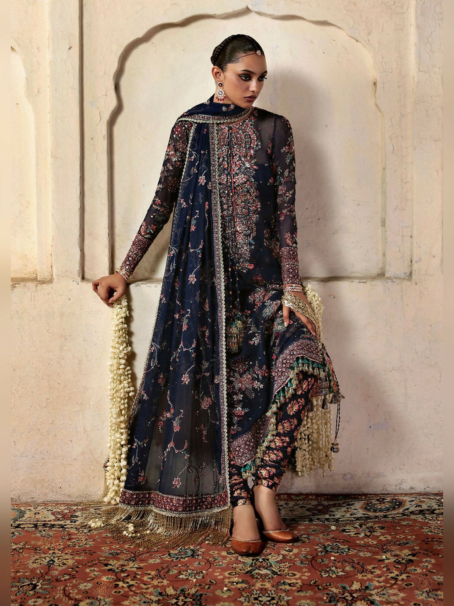 Hussain Rehar Massarat Festive Unstitched'25 Raw Silk 3-Piece Suit-Rabab