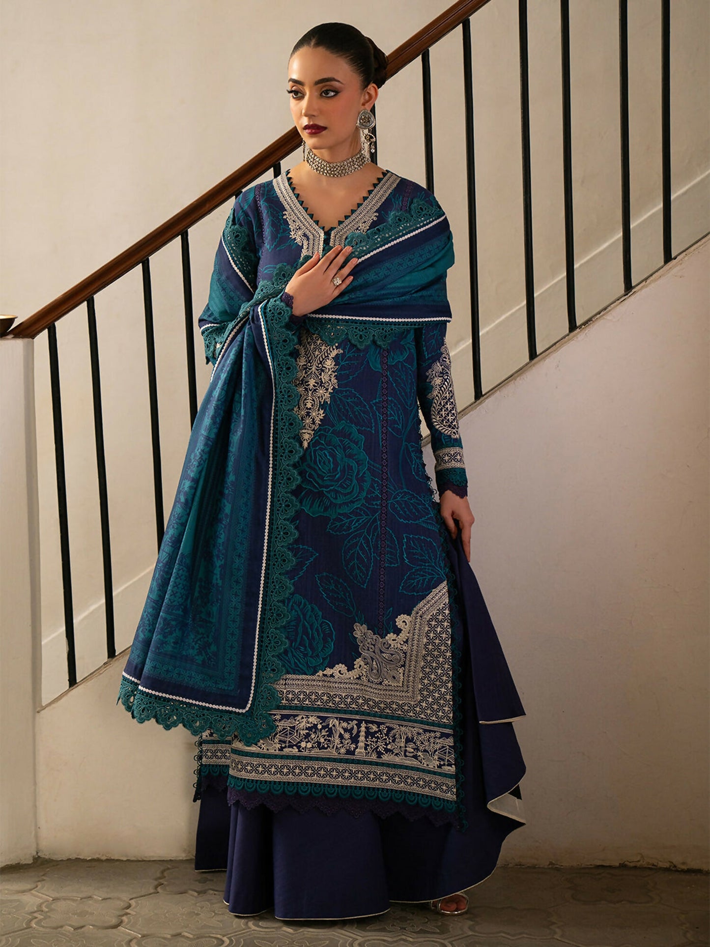 Binilyas Gulrukh Khaddar Embroidered Unstitched 3-Piece Suit-65-A