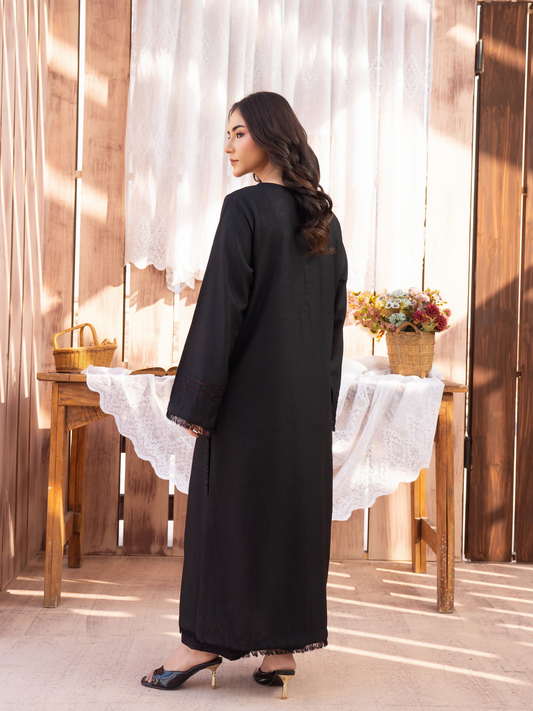 Panache Apparel Winter Core Linen Embroidered Stitched 2-Piece Suit-Silent