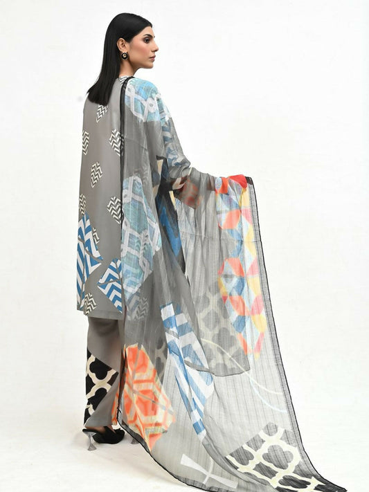 Imran Aftab Basant Mela Raw Silk Printed Stitched 3-Piece Suit-IARP 02