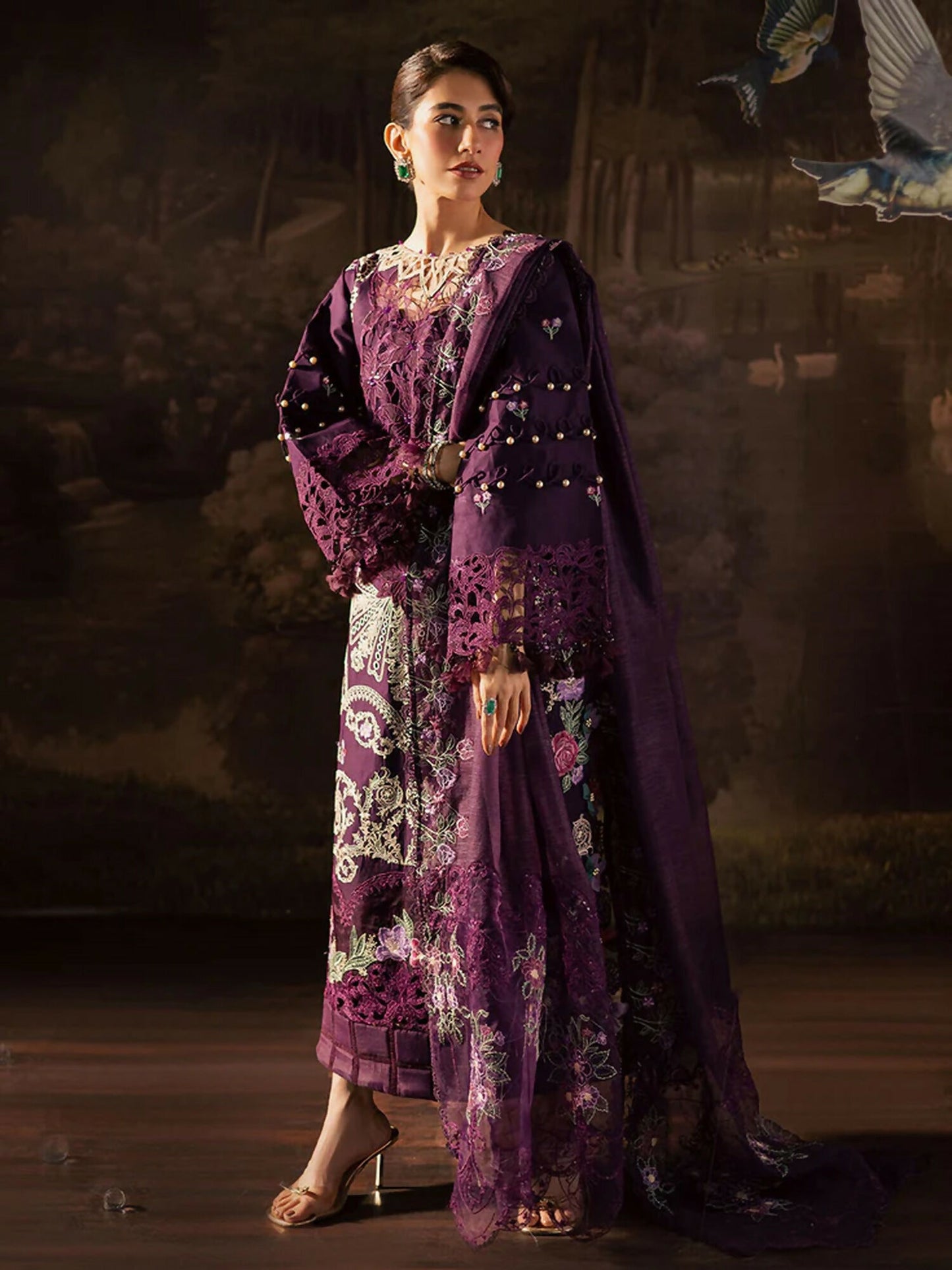 Parishay Enchanted Tales Lawn Embroidered Unstitched 3-Piece Suit-ET- 07