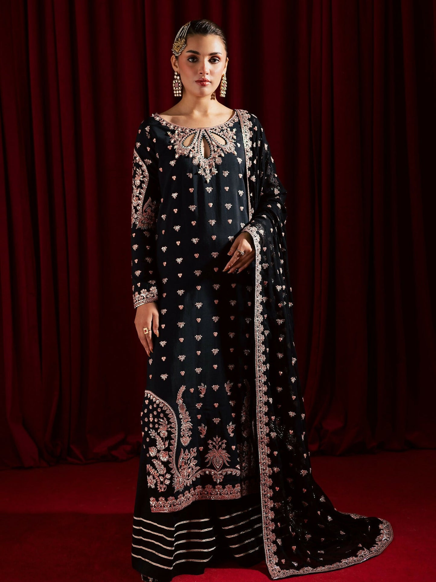 Allure By IH Luxury Pret Raw Silk Embellished Stitched 3-Piece Suit-Mohini