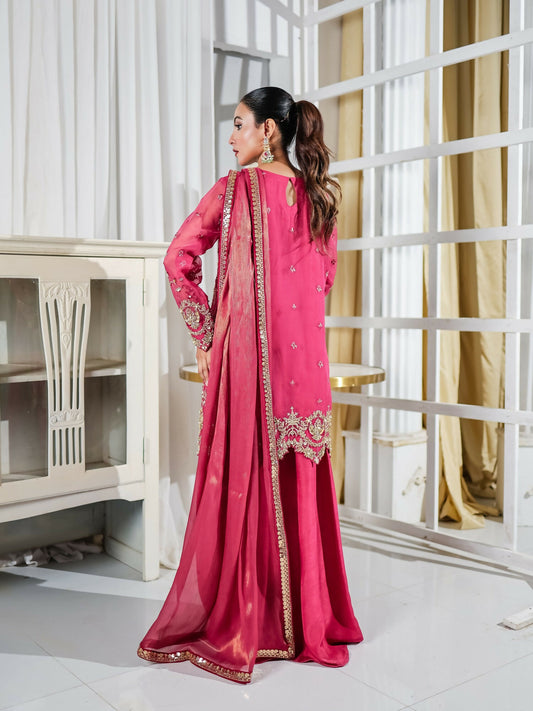 Farooq Hameed Studio Pariza Lux Festive'25 Organza Embroidered Stitched 3-Piece Suit-Inaya