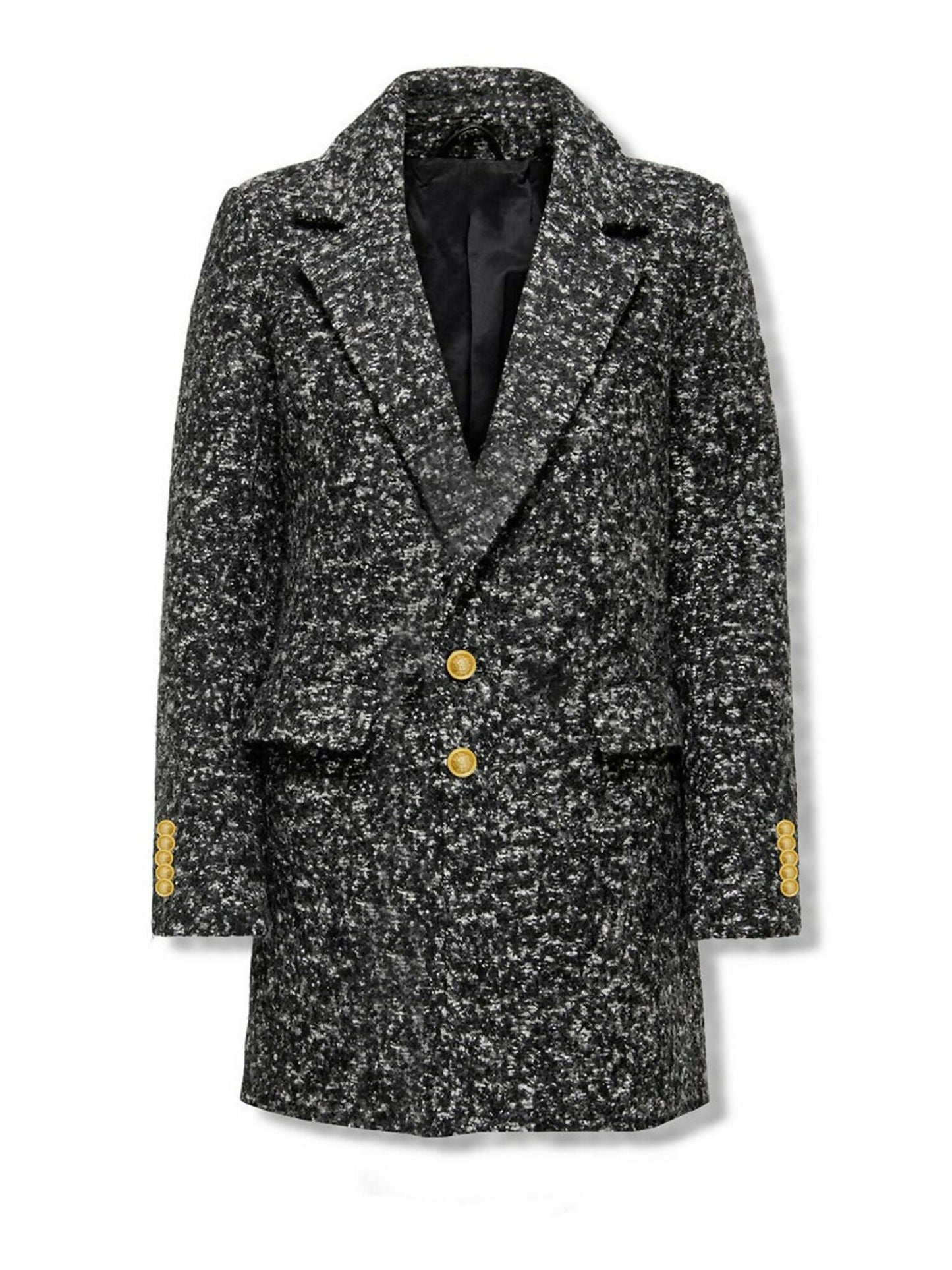 Black Jupiter Imported Wooluxe Executive Slub Black Coat-15087