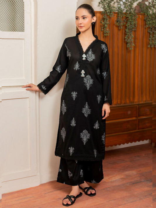 Panache Apparel Daily Essentials RTW Linen Printed Stitched Suit-Zen