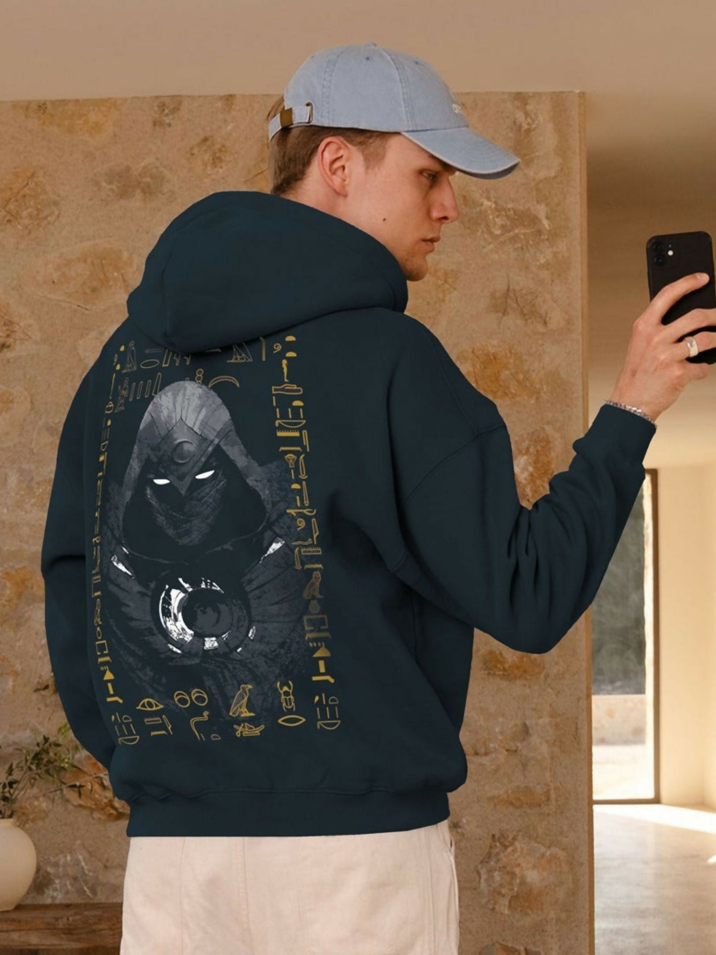 Jupiter Hotep Oversized Moon Knight Super Hero Printed Hoodie-15091