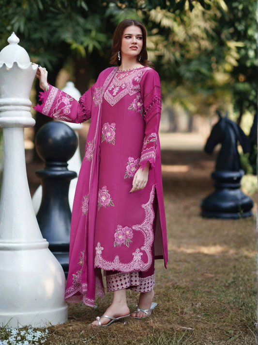 Parishay Summer Queen Lawn Embroidered Unstitched 3-Piece Suit-SQ-10