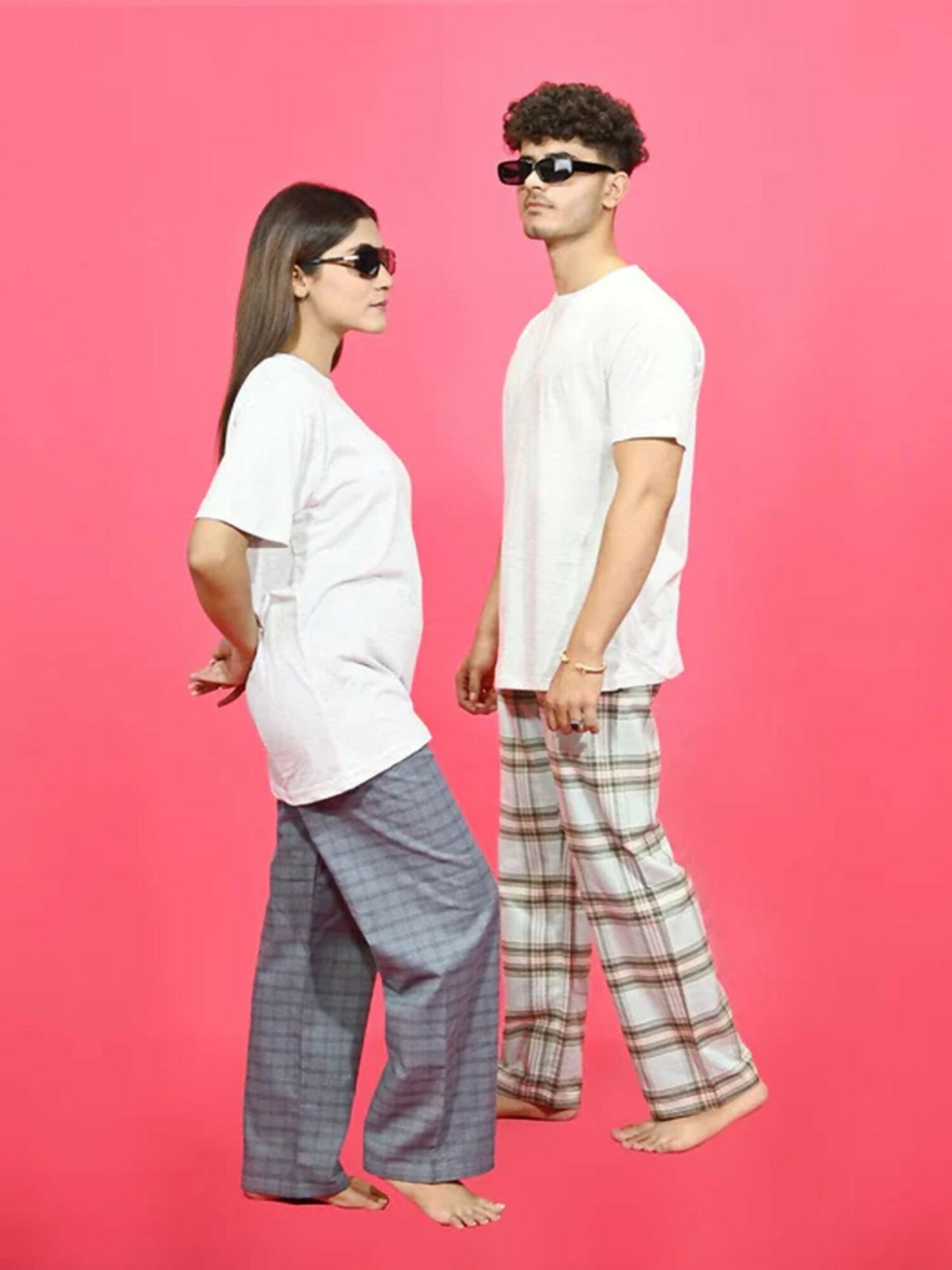 Funky's Printed Checked Loungewear Trouser-14624