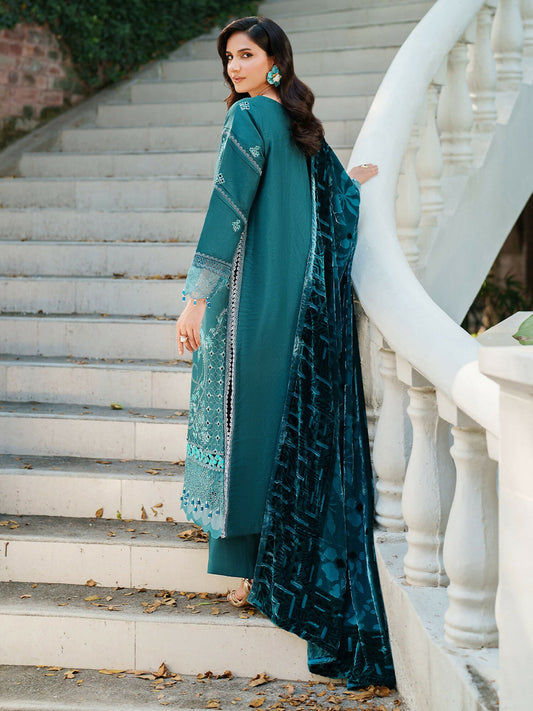 Parishay Panache Winter Corduroy Embroidered Unstitched 3-Piece Suit-PNE-14