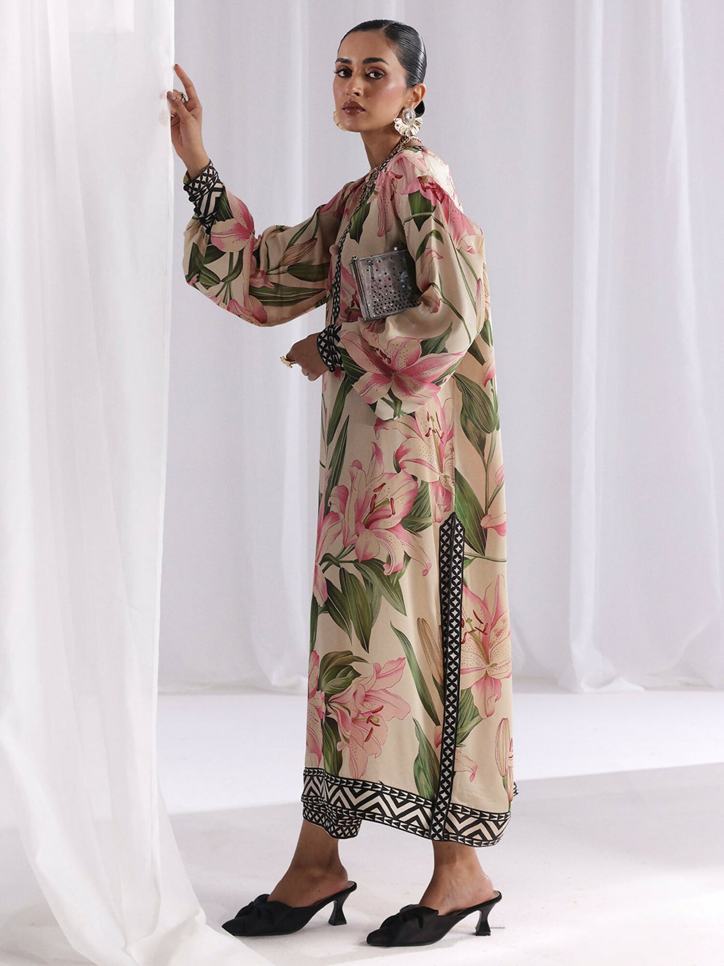 Binilyas Silk Digital Printed Co-Ord Set-30092