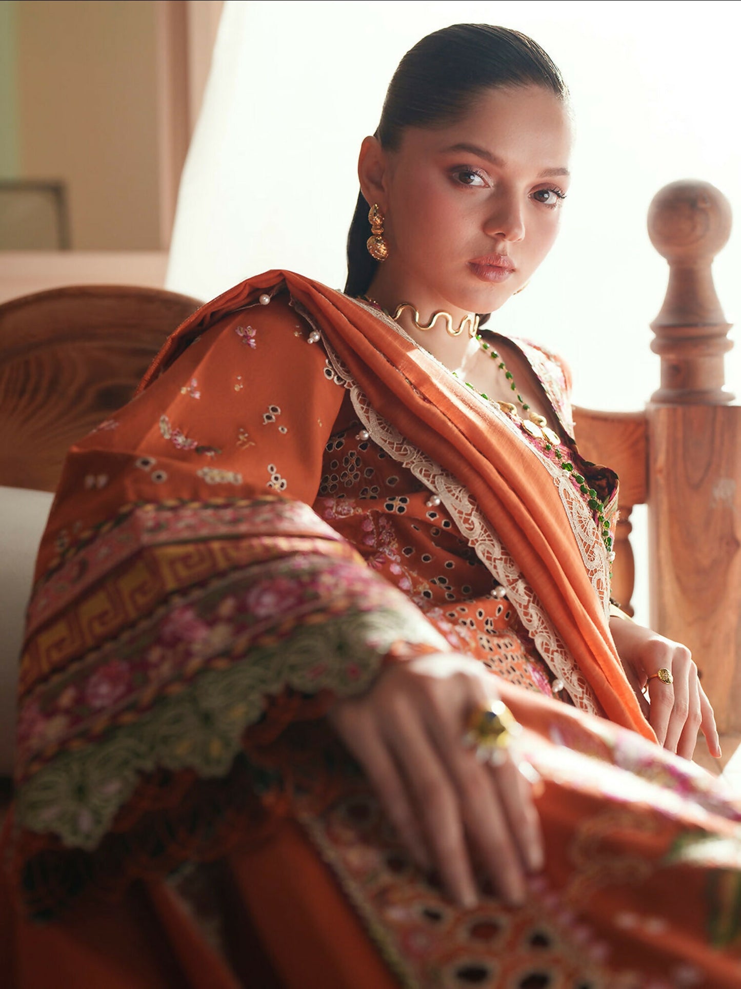 Binilyas Mashriq Luxury Lawn'26 Embroidered Unstitched 3-Piece Suit-D-116-A