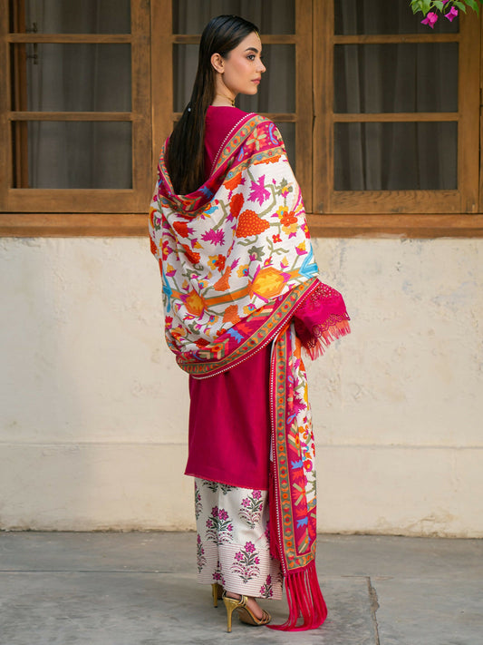 Binilyas Gulrukh Khaddar Embroidered Unstitched 3-Piece Suit-66-B