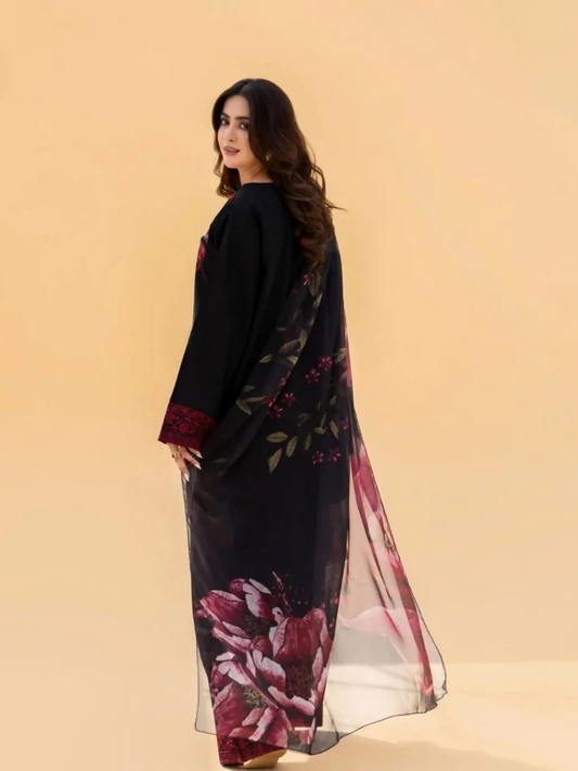 MH Cloth House Cotton Lawn Embroidered Stitched 3-Piece Suit-Mashal