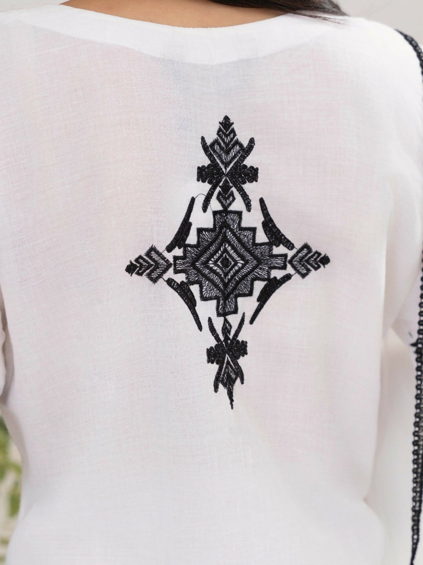 Stylish Collection Saya Pret Cotton Embroidered 3-Piece Suit-White Charm