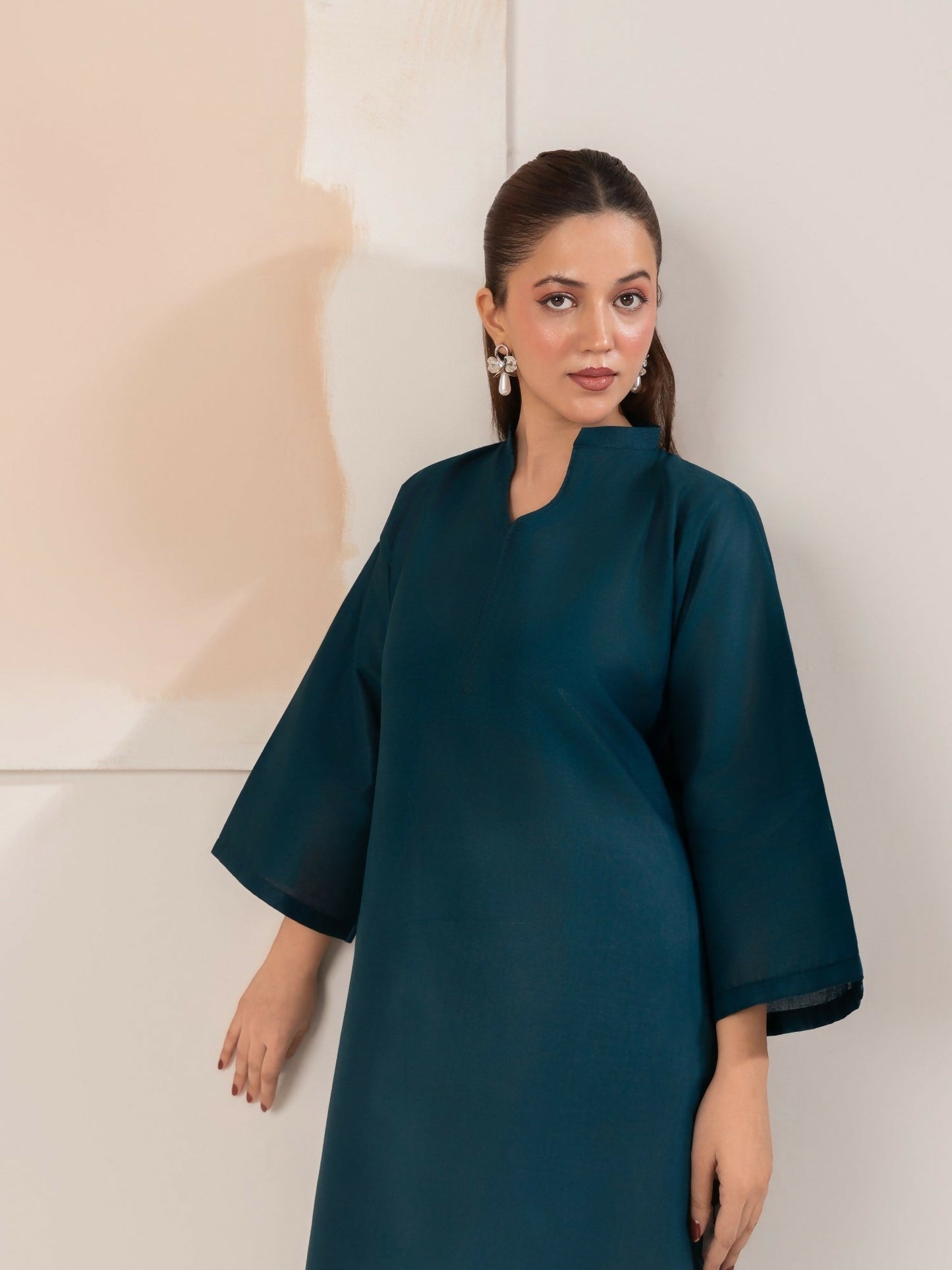 Stylish Collection Luxe Edit Cotton Embroidered Stitched 2-Piece Suit-Cherry Teal