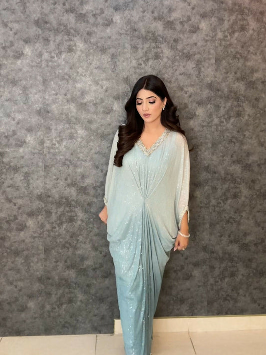 Zubia Motiwalla Net Multi Sequinned Kaftan-ZM325