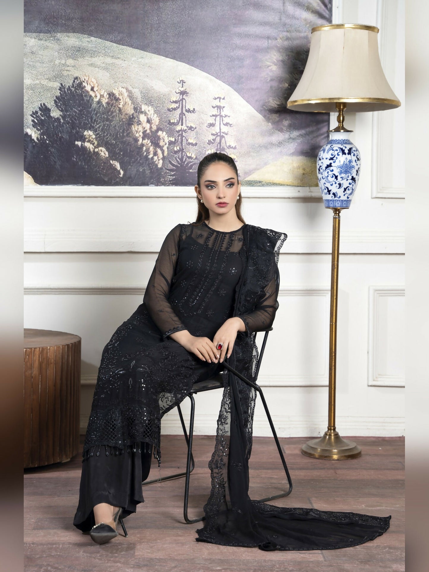 Noori Chiffon Embroidered Unstitched 3-Piece Suit