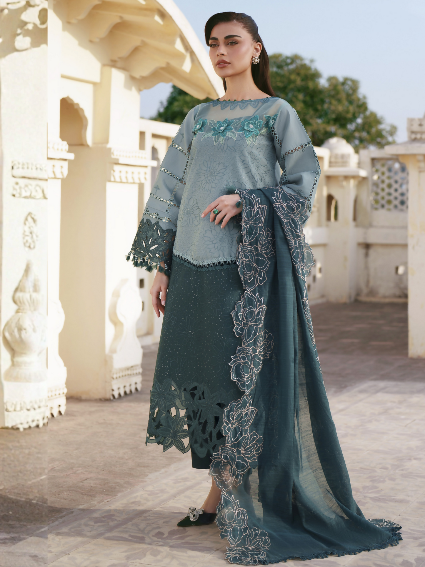 Parishay Shangrila Lawn Embroidered Unstitched 3-Piece Suit-SLA-07