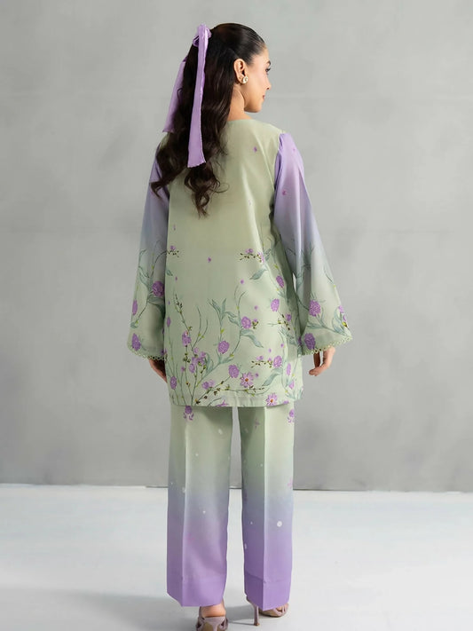 Panache Apparel Dear Summer Silk Lawn Printed Co-Ord Set-Green Field