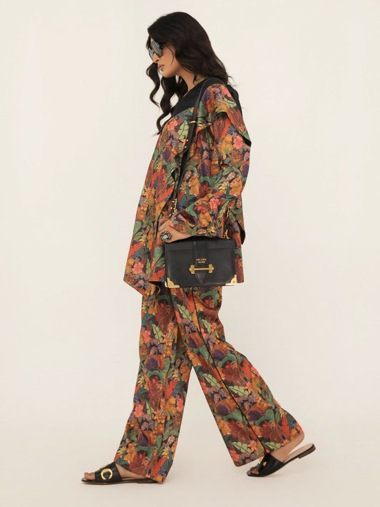 Shiza Hassan SH West Korean Raw Silk Printed Co-Ord Set-Leya