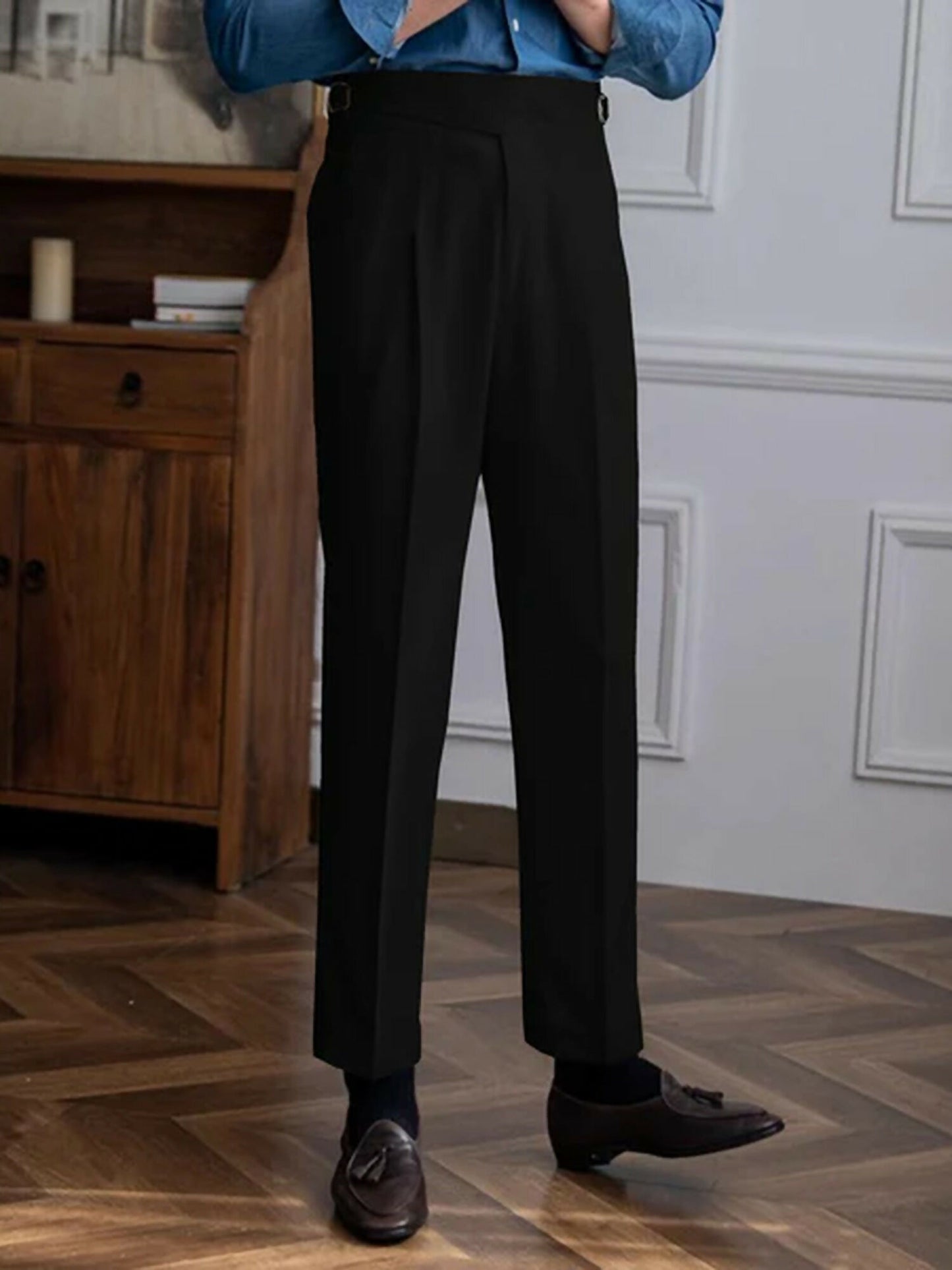 Jupiter Plain Double Buckle Jet Gurkha Pant-15086