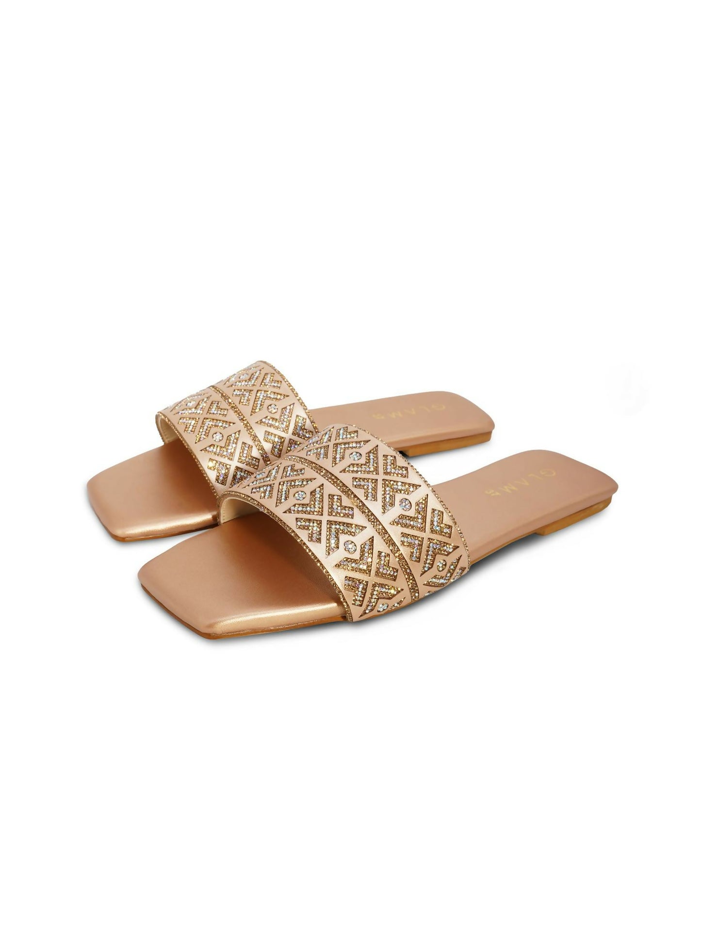 Golden Royale Leather Women’s Slides-769