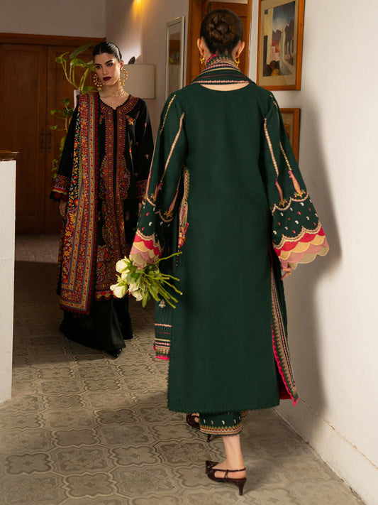 Binilyas Gulrukh Khaddar Embroidered Unstitched 3-Piece Suit-64-B