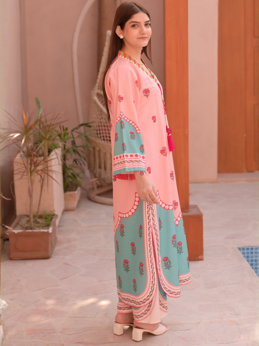 MH Cloth House Poly Lawn Printed Stitched 2-Piece Suit-Dilafroz