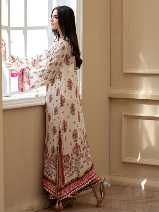 Shiza Hassan Miha Luxury Pret Satin Silk Printed 2-Piece Suit-Blossom