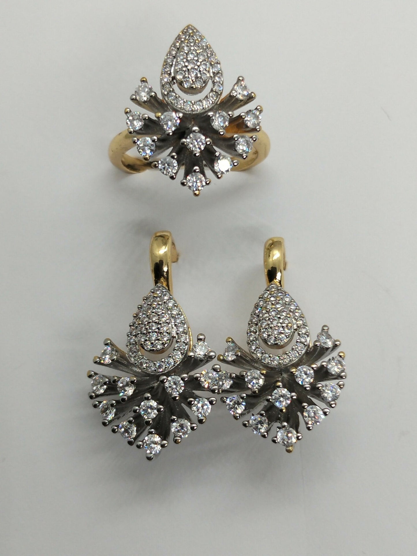 H&A Jewellery Dual Tone Earrings and Ring Set