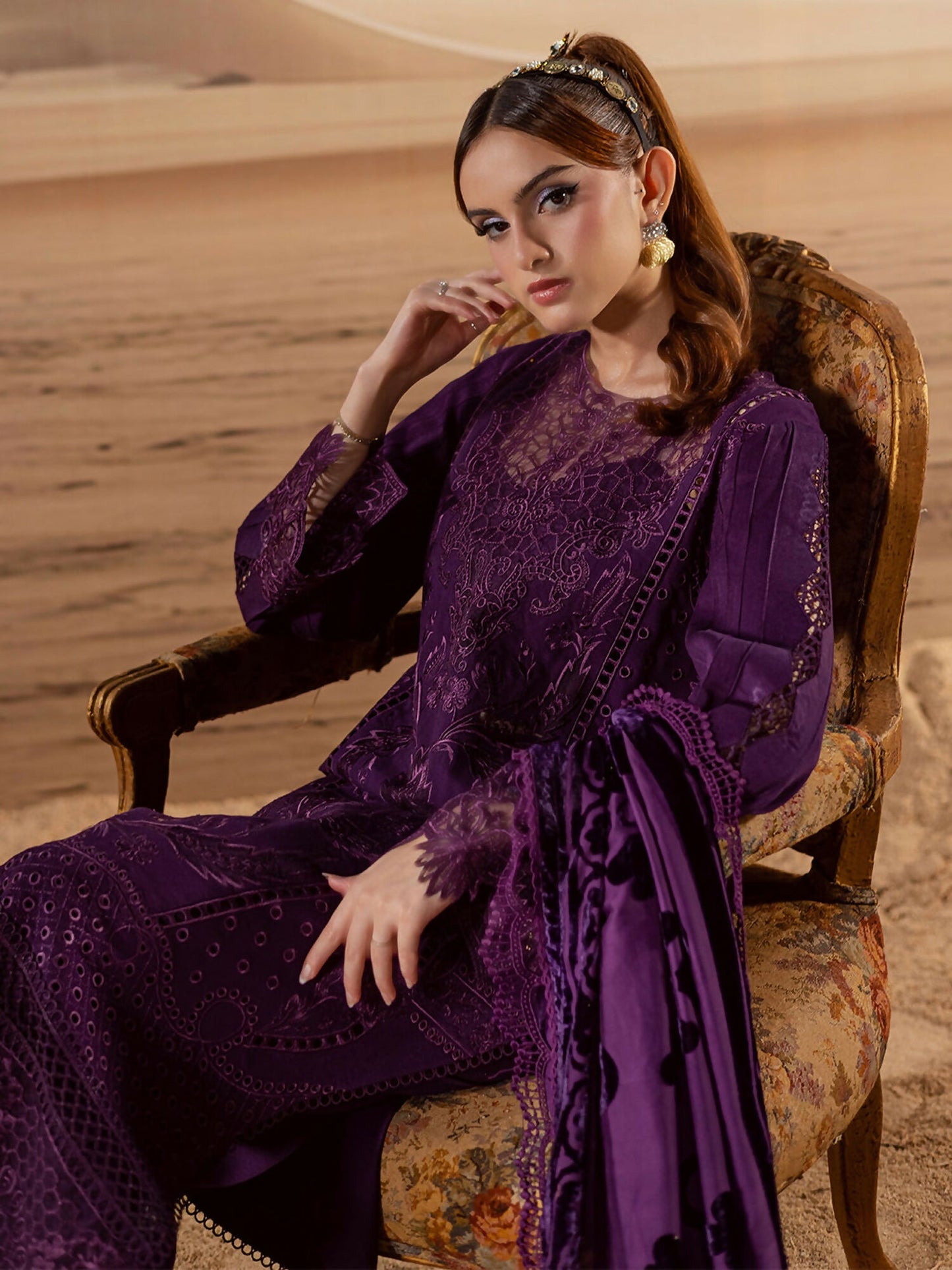 Mahnur Amelia Kotrai Embroidered Stitched 3-Piece Suit–CK-010
