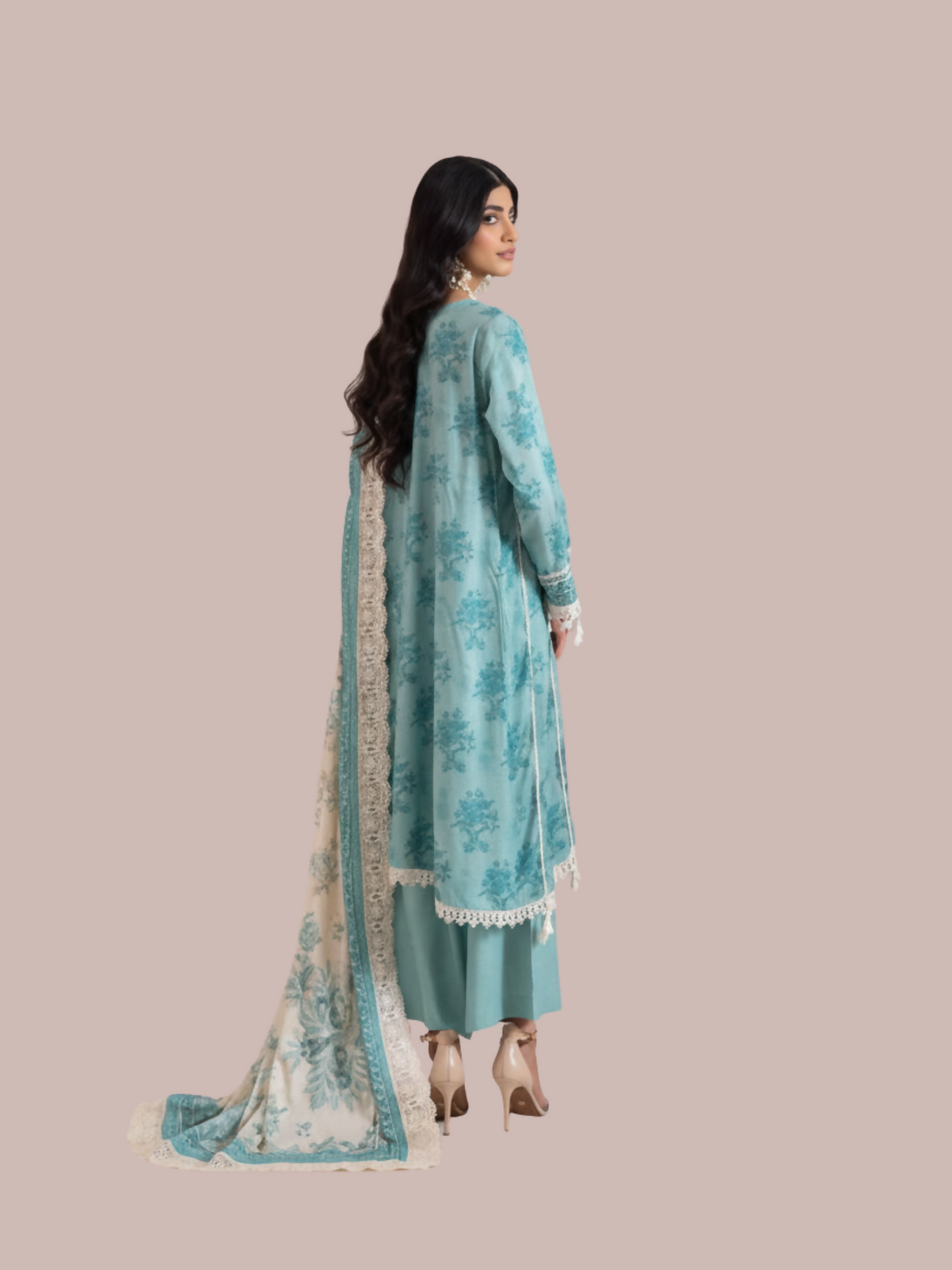 Mausummery Linen Printed Unstitched 3-Piece Suit-Beryl