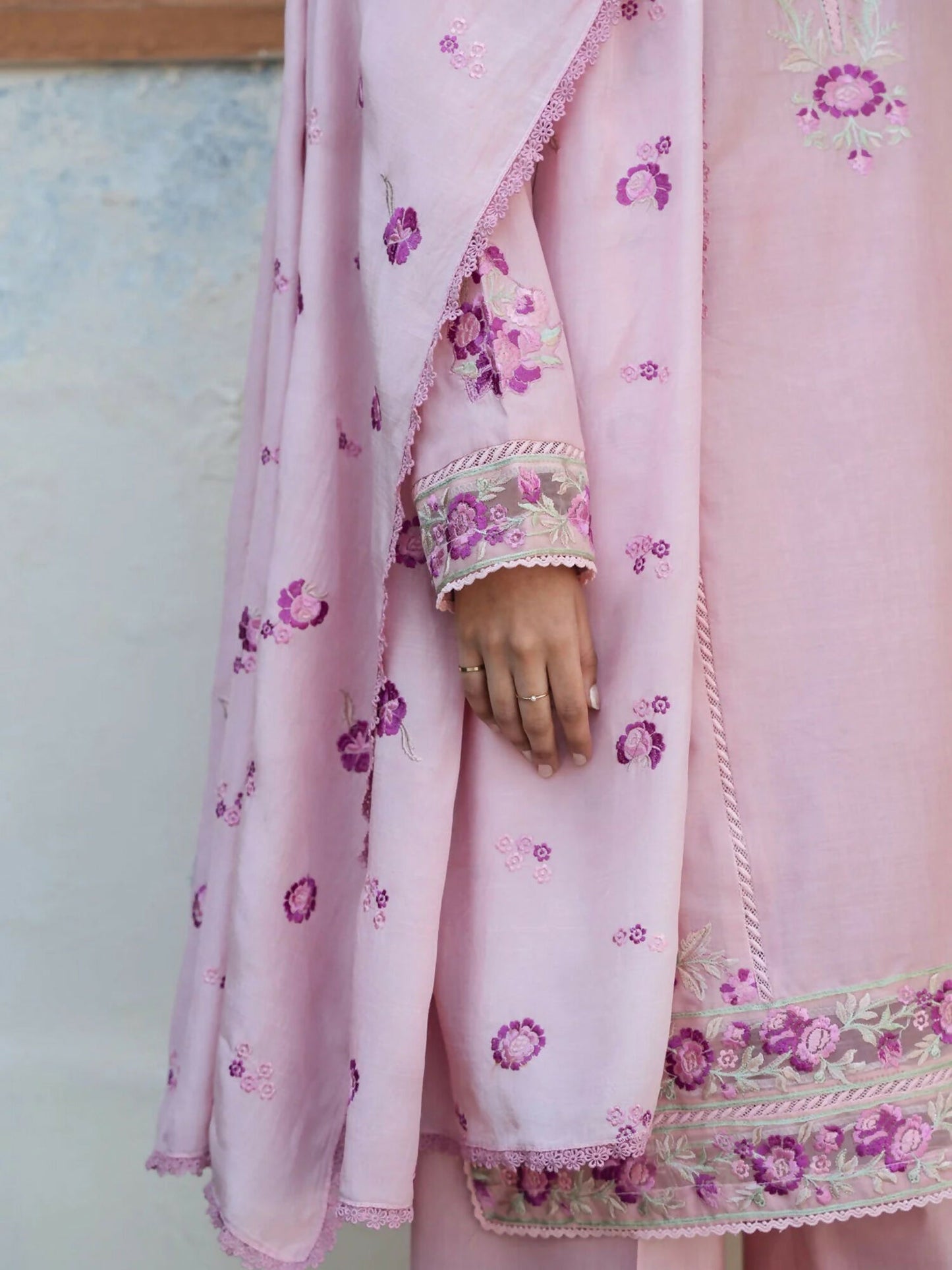 Mannat Clothing Lawn Embroidered Stitched Suit-Ballet