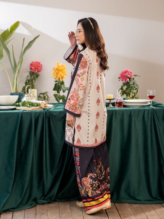 Panache Apparel Crepe De Luxe Crepe Printed Co-Ord Set-Silken