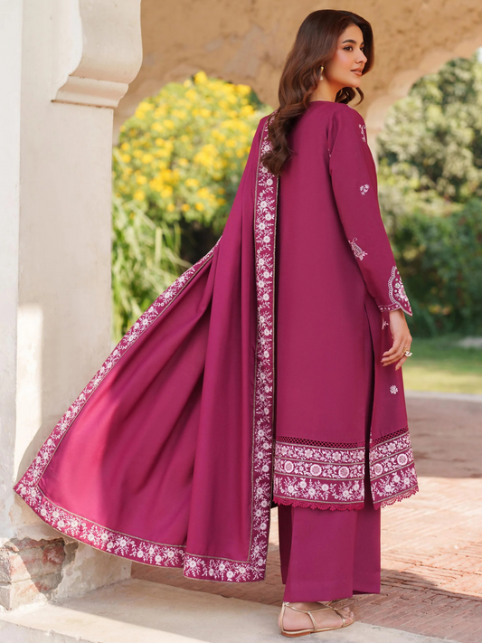 Panache Apparel Linen Embroidered Stitched Suit-Alara