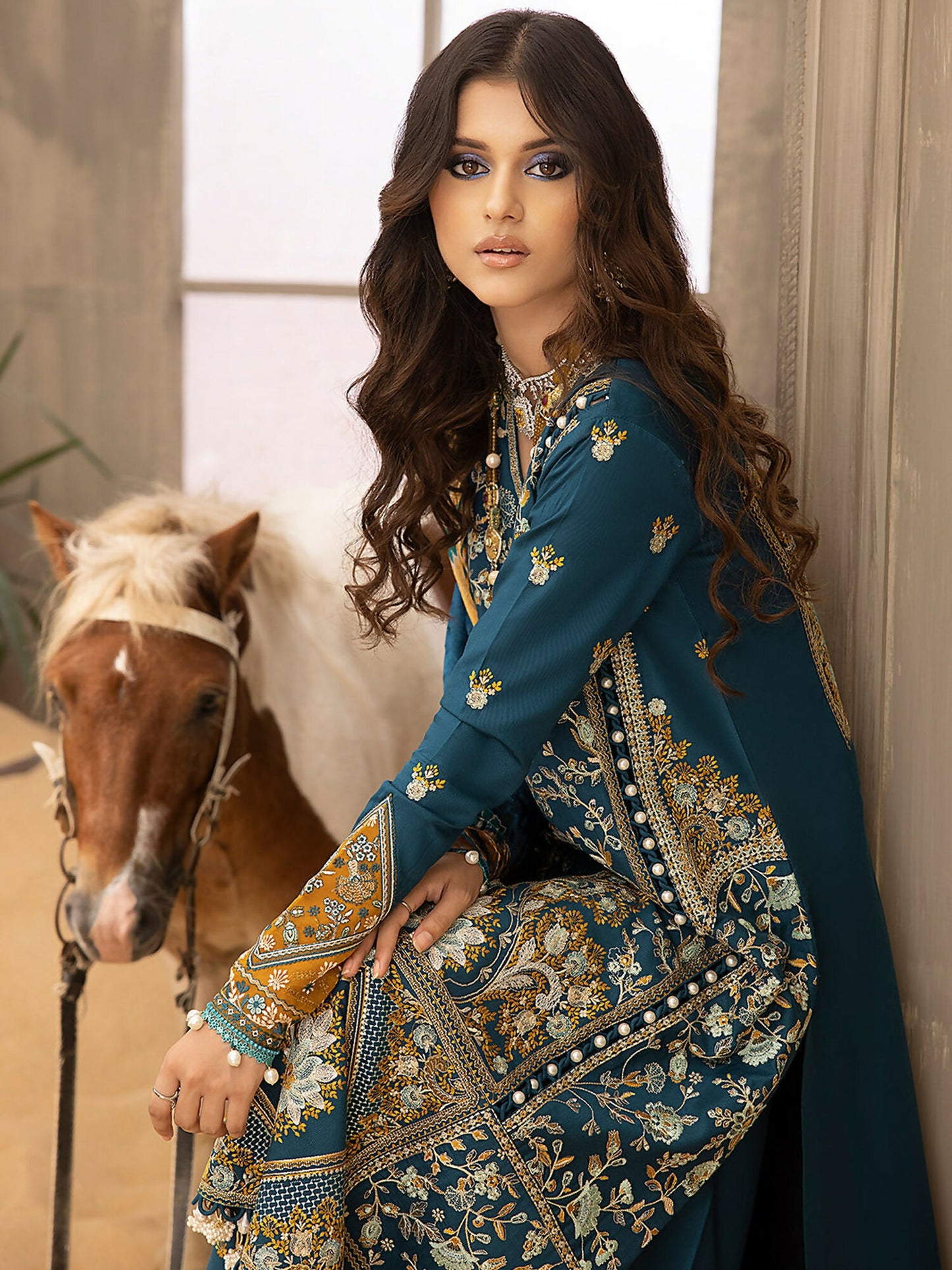 Binilyas Kotrai Embroidered Unstitched 3-Piece Suit-506-A