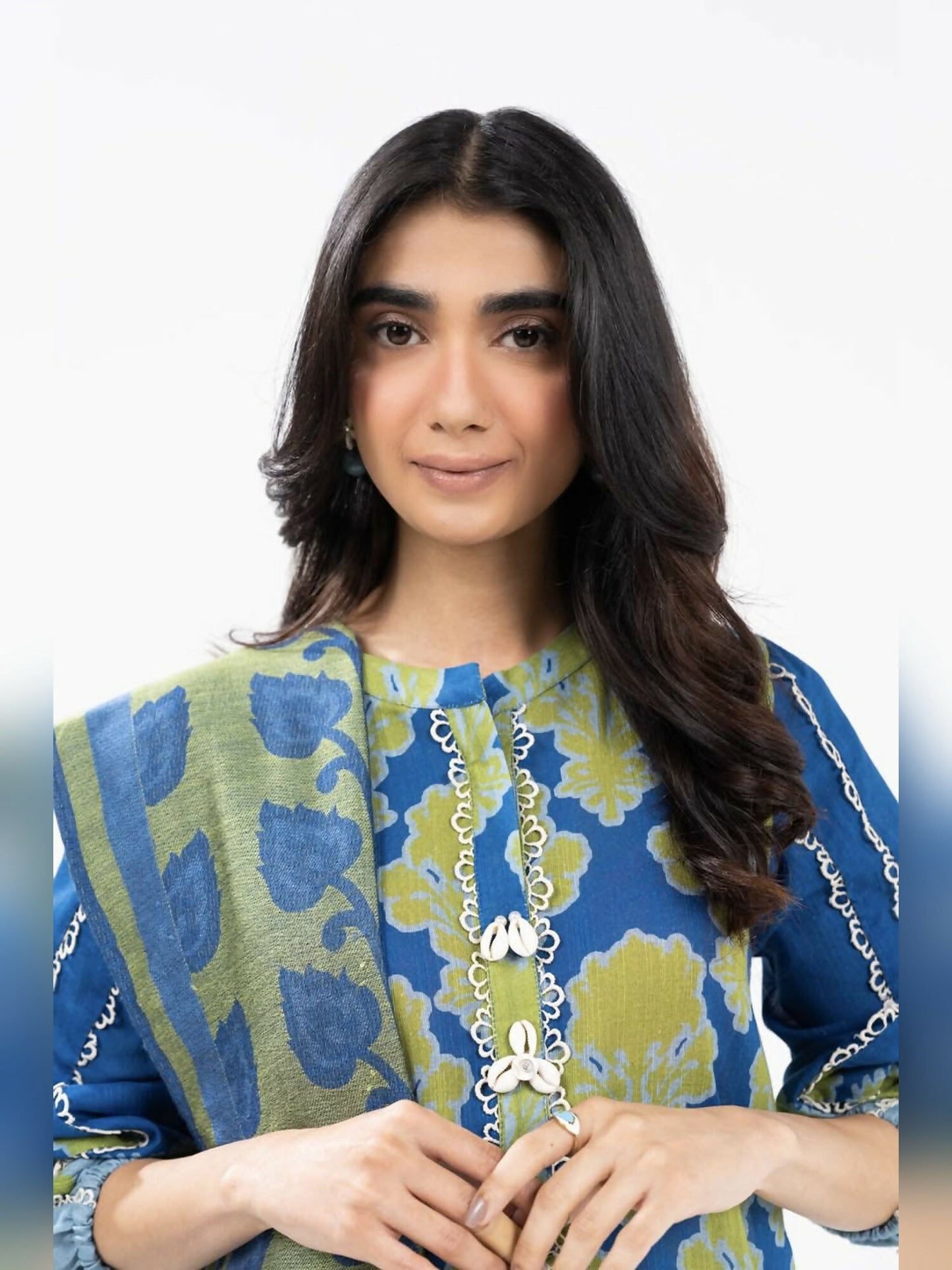 Alkaram Studio Khaddar Printed Unstitched 3-Piece Suit-FW-46-24-Blue