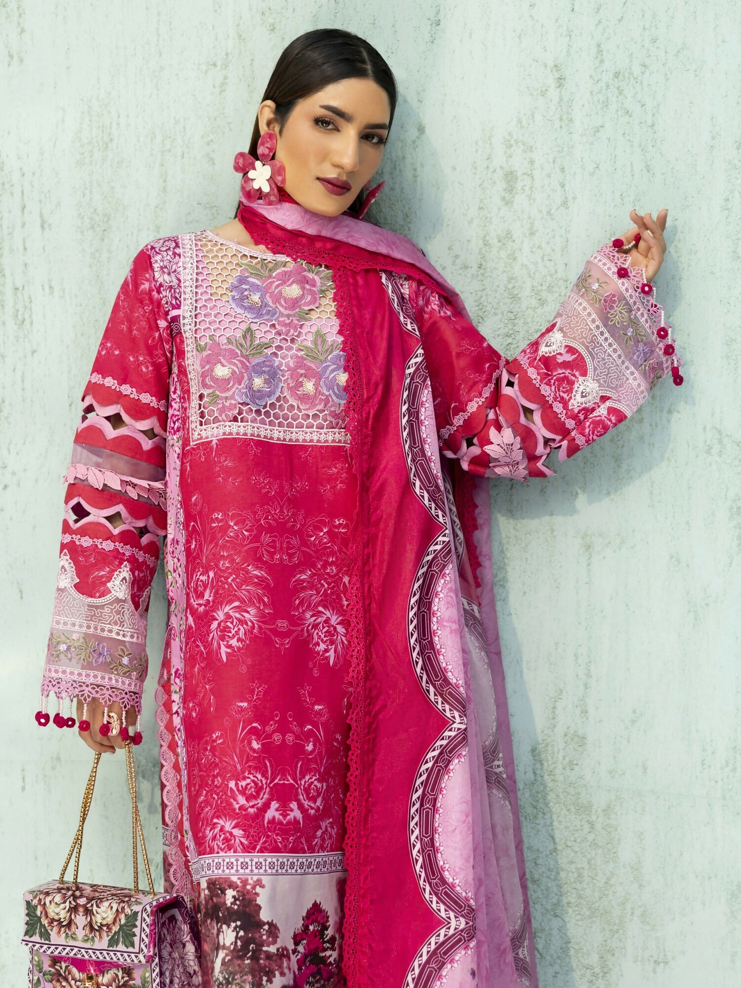 Parishay Ivy Bloom'26 Lawn Embroidered Unstitched 3-Piece Suit-IB-14