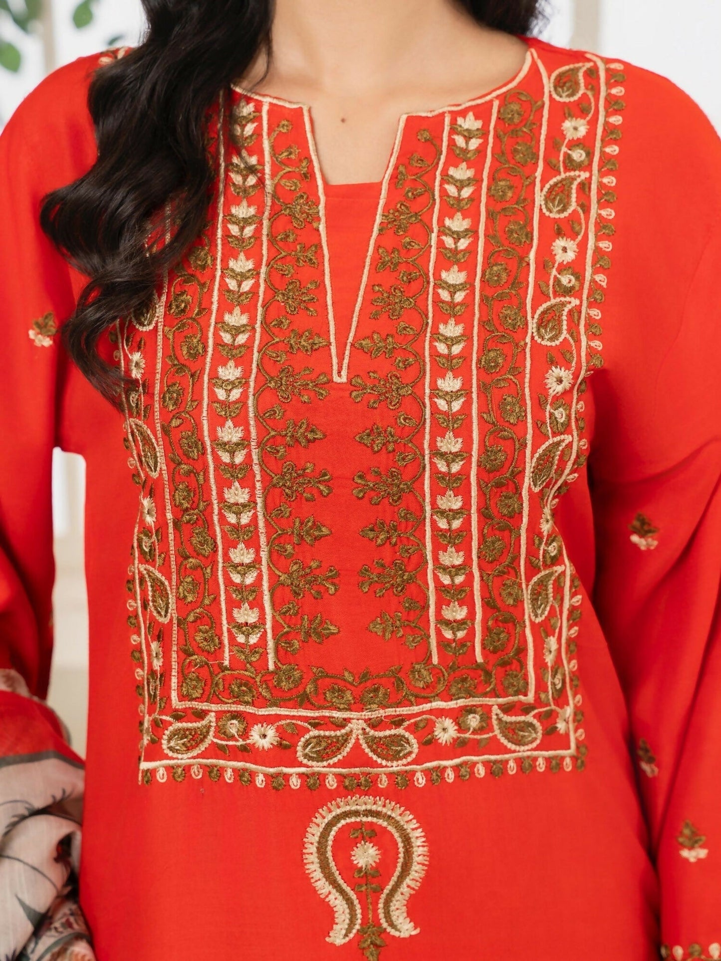Stylish Collection Serene Summer Linen Embroidered Stitched 3-Piece Suit–Urge