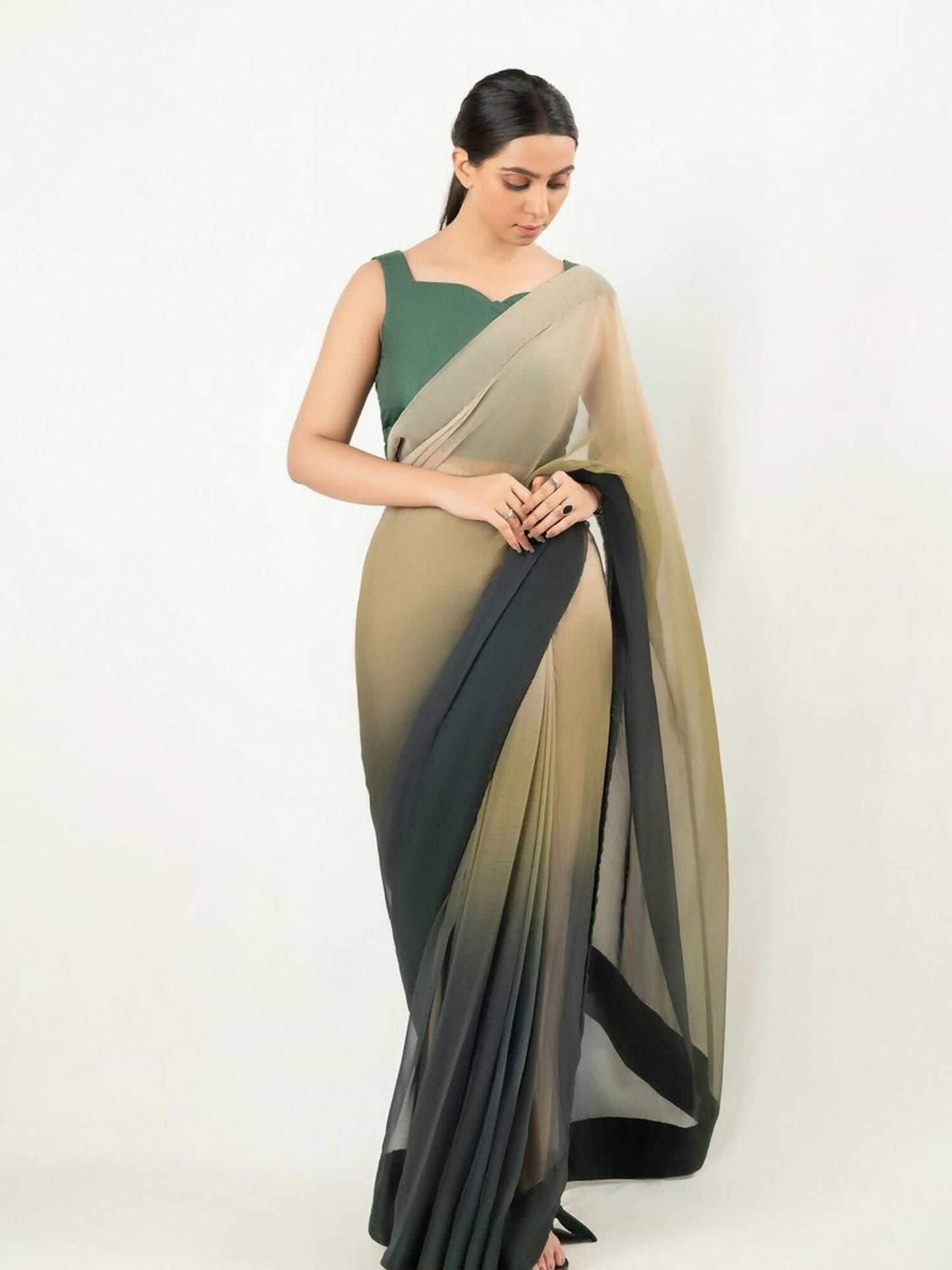 Imran Aftab Chiffon Printed Unstitched Saree-IASC 23