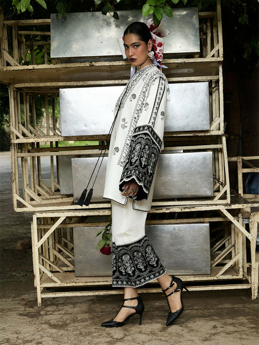 Jugnu By Hussain Rehar Mono 2025 Edit IV Cotton Embroidered Stitched 2-Piece Suit-Ayai