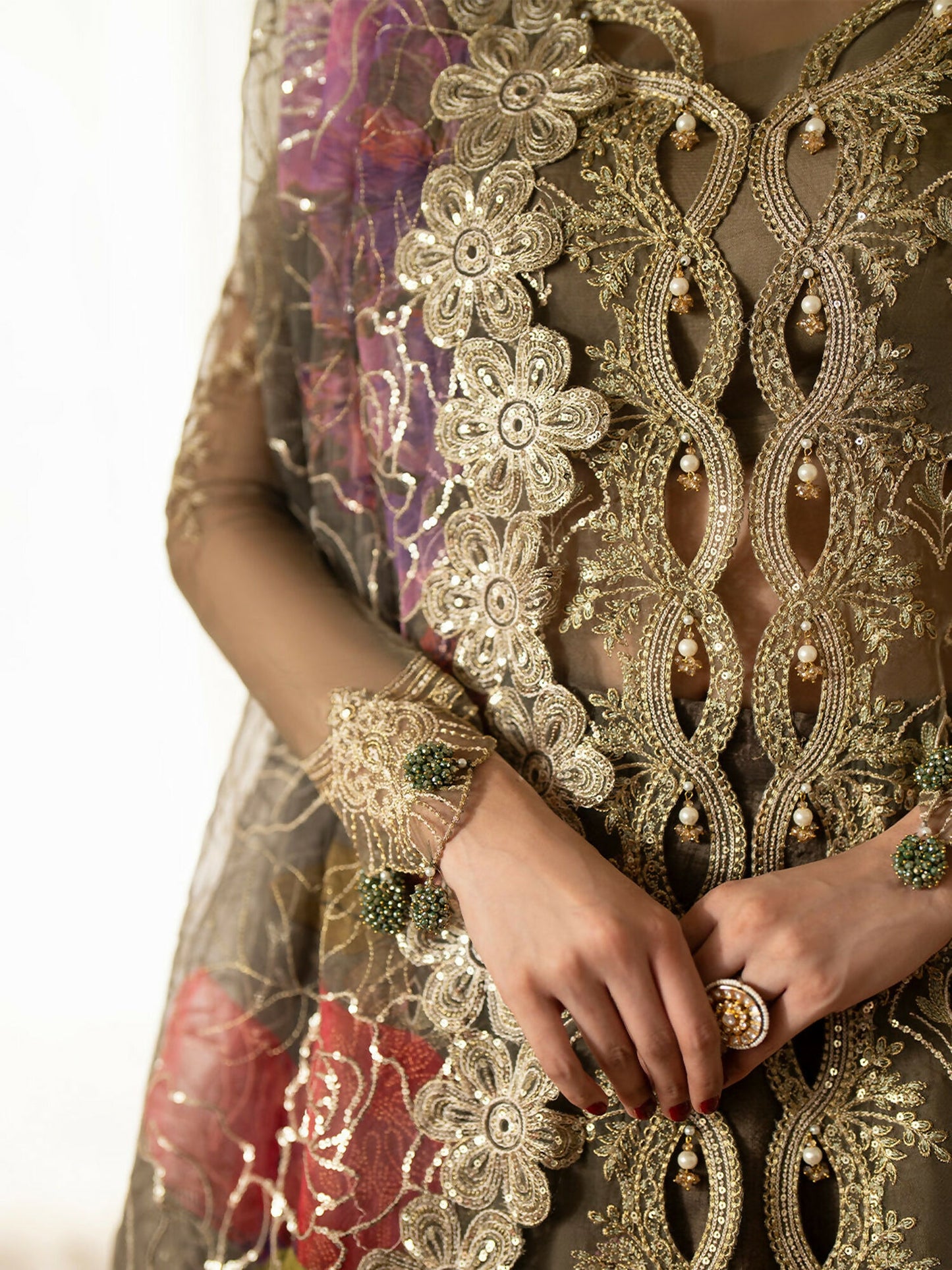 Parishay Ranibagh Luxury Formals Organza Embroidered Unstitched 3-Piece Suit-Nayab