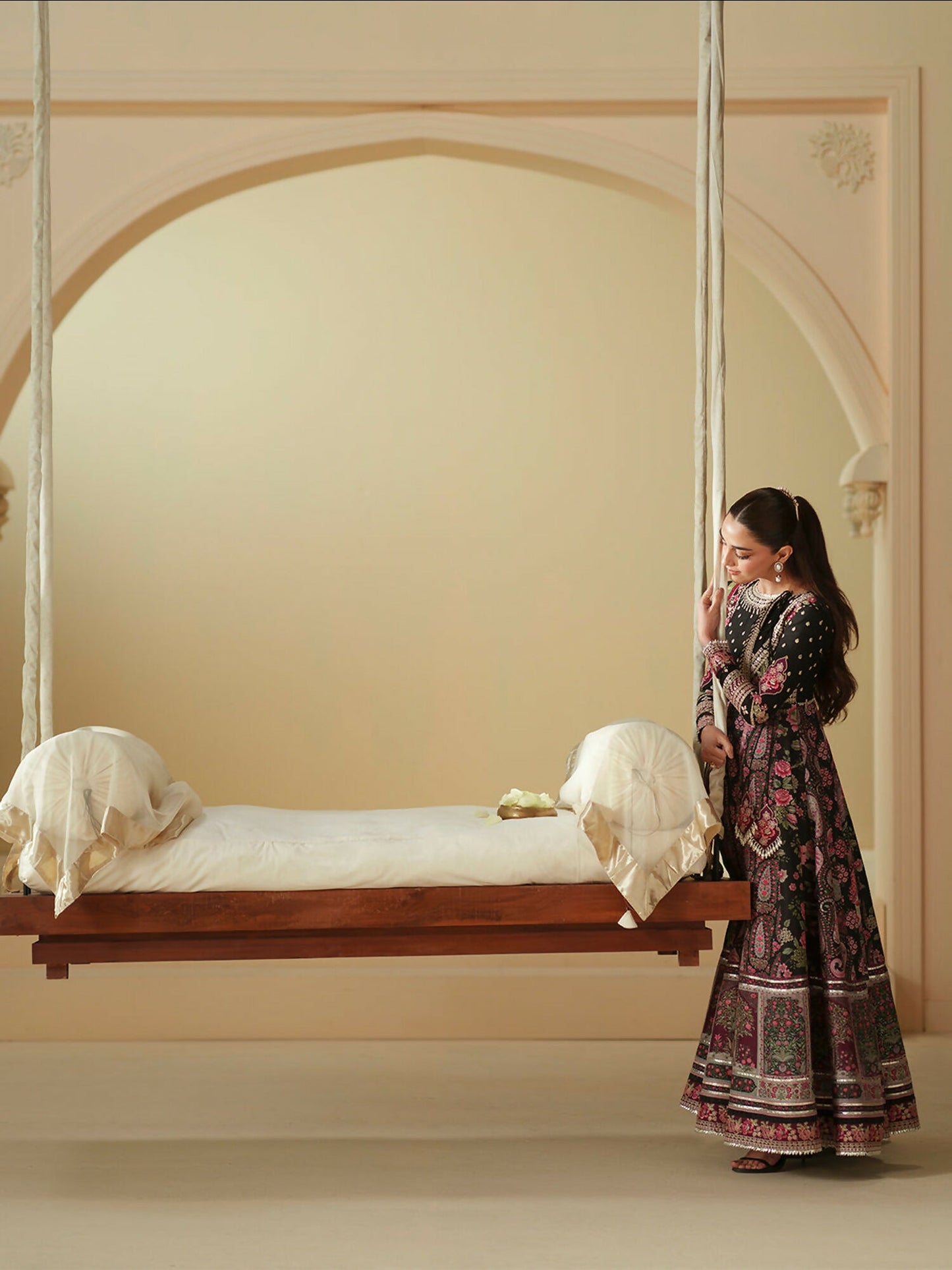 Binilyas Mashriq Luxury Lawn'26 Embroidered Unstitched 3-Piece Suit-D-115-B