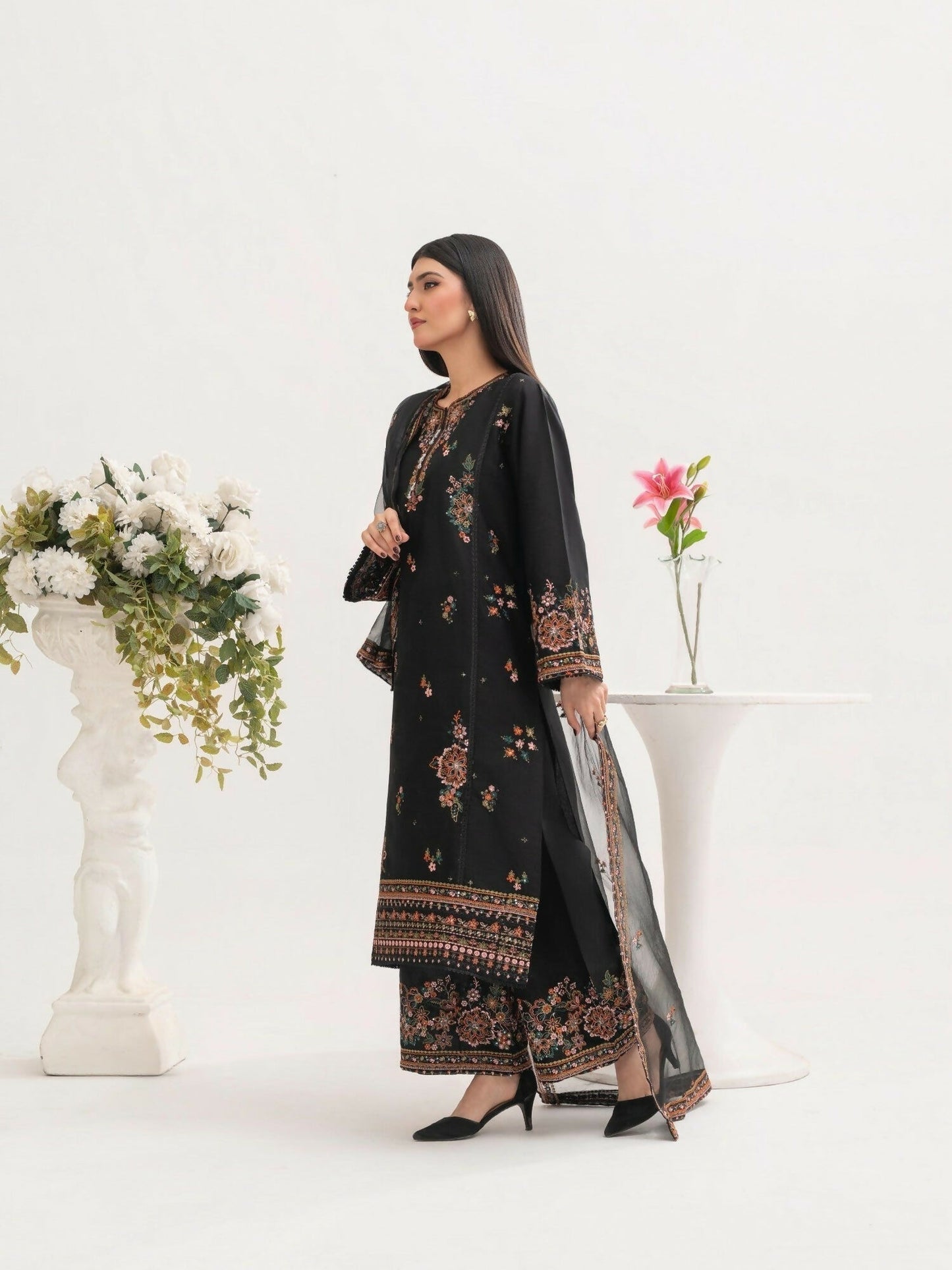 Stylish Collection Saya Pret Cotton Embroidered 3-Piece Suit-Hareem