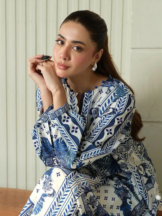 MH Cloth House Poly Lawn Printed Stitched 2-Piece Suit-Parizad