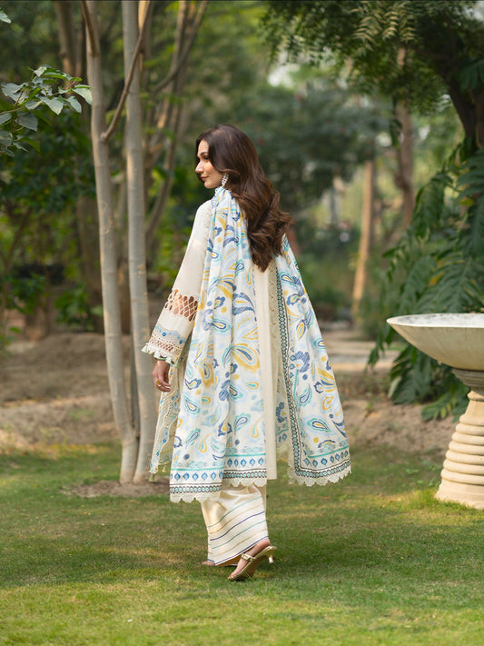 Mahnur Angan Lawn'26 Embroidered Unstitched 3-Piece Suit-AN-005