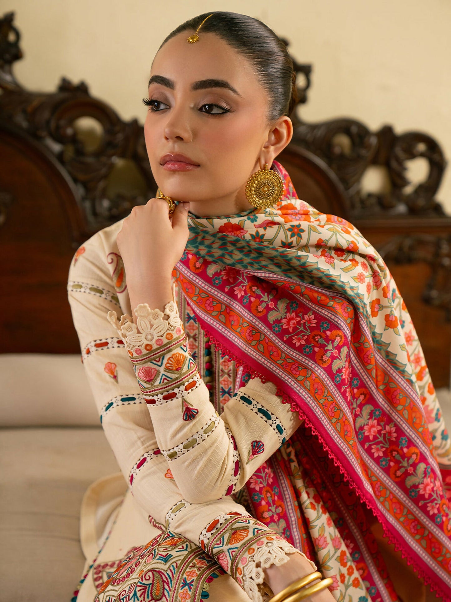 Binilyas Gulrukh Khaddar Embroidered Unstitched 3-Piece Suit-61-A