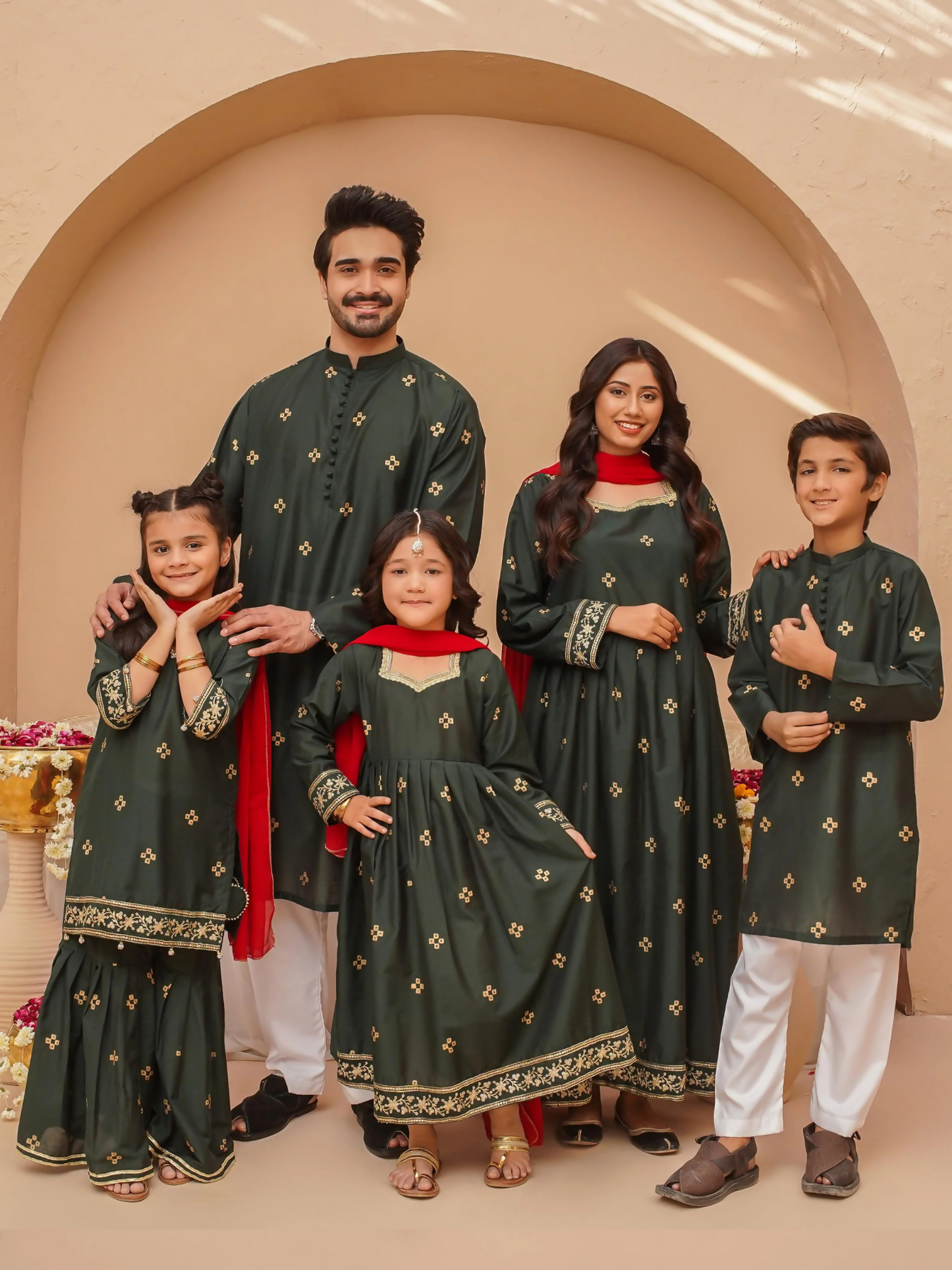 Kidoz Kloset Rang Rasiya Cotton Silk Printed Kurta Pajama-Emerald Aura-Boy