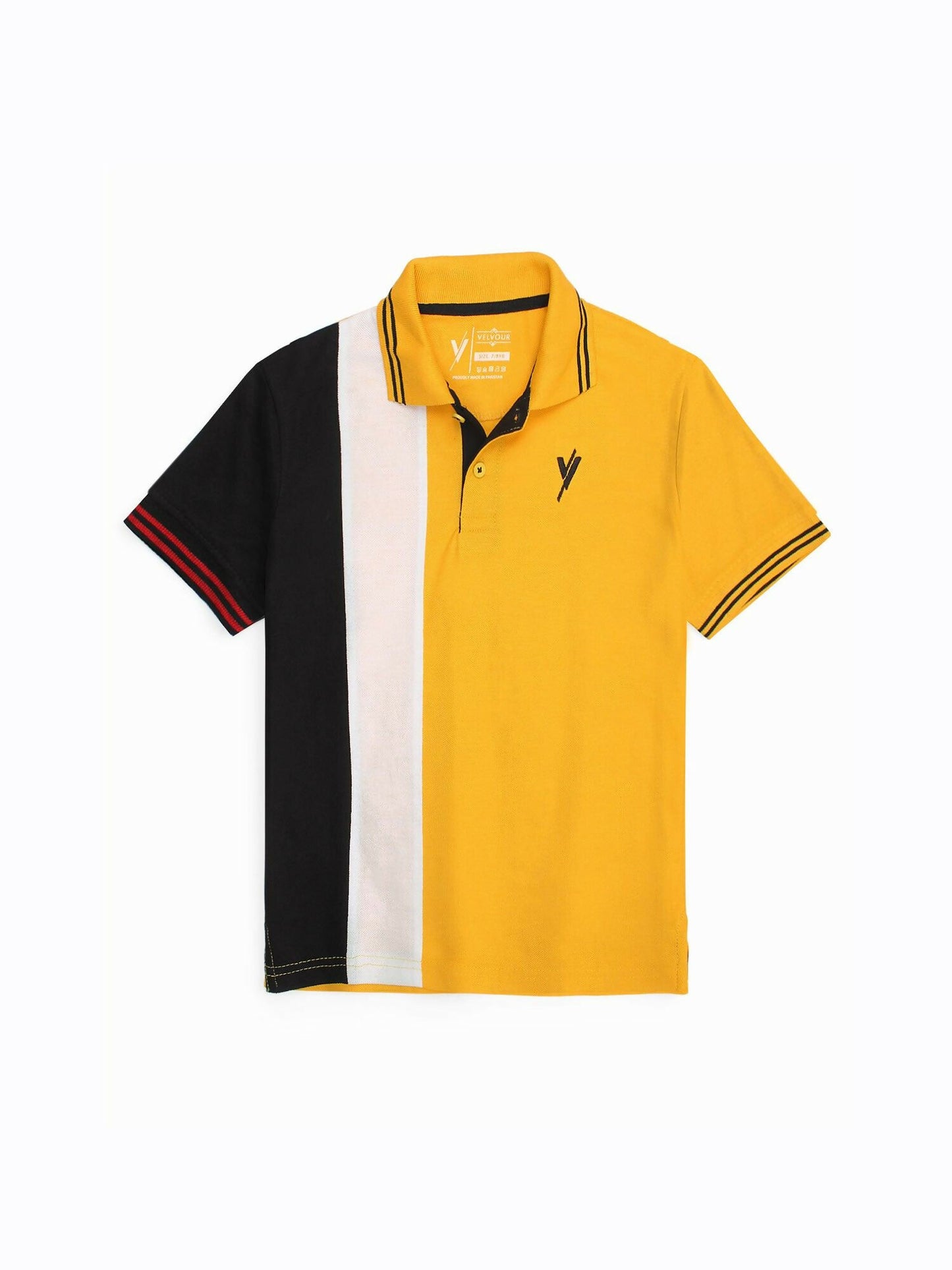 Premium boys’ half-sleeve polo shirt with tipping collar, signature embroidery, and breathable piqué fabric – perfect for summer comfort and style