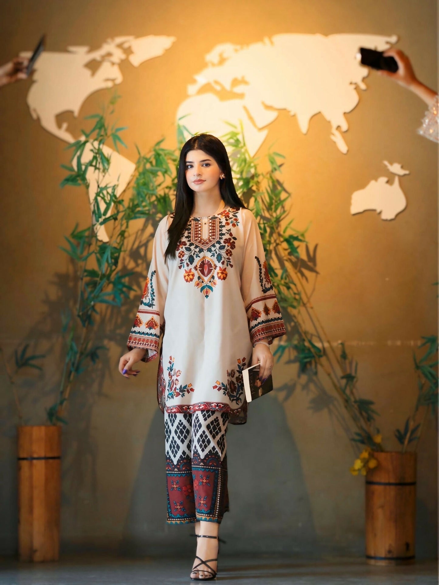 Tehzeeb Libas Silky Lawn Printed Stitched 2-Piece Suit-MEERUB